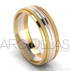 Argolla Confort  Maciza  oro 14K 6mm Lux (oro amarillo, blanco o rosado) MOD: 1005-6 LUX